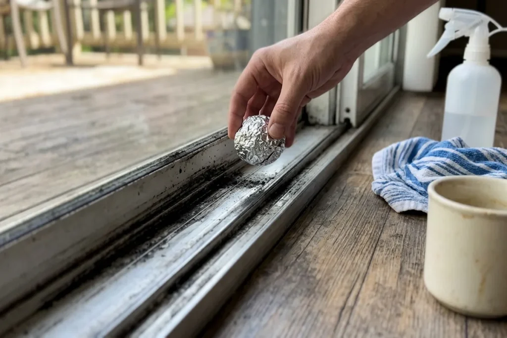 Stop met schrobben: Waarom een propje aluminiumfolie de redding is voor je schuifpui